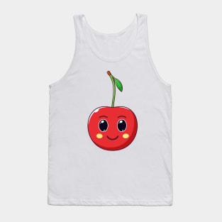 Cute Kawaii Cherry, Cartoon Ripe Fruit Tank Top